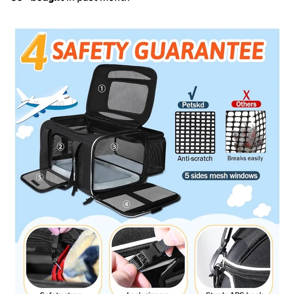 Black Pet Carrier for Dogs